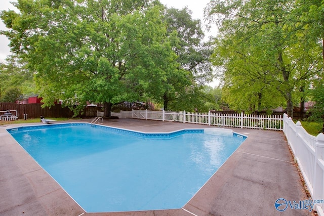 view of pool with a fenced backyard, a patio area, and a fenced in pool