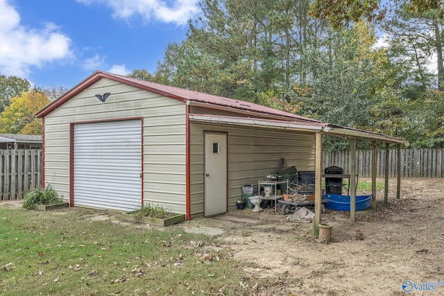 view of garage