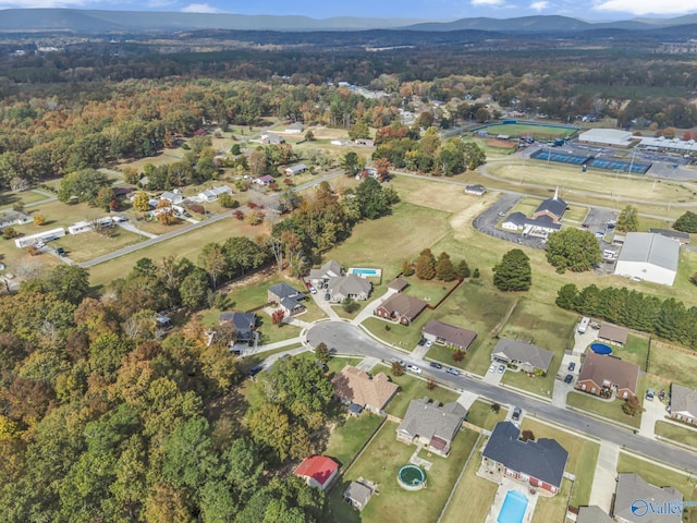 aerial view featuring a mountain view