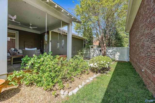 9 Beck St NW, Huntsville, AL 35806 - view of yard featuring fence and a ceiling fan