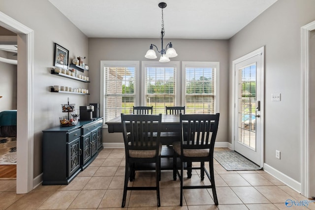 2801 Mountain View Dr, Southside, AL 35907 - dining area with a chandelier and light tile patterned floors