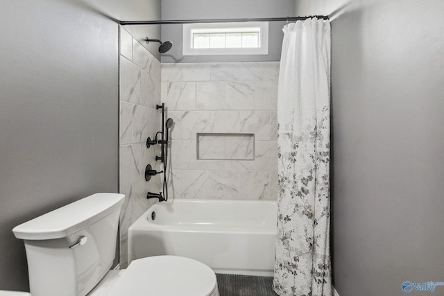 2801 Mountain View Dr, Southside, AL 35907 - full bath with toilet and shower / bath combination with curtain
