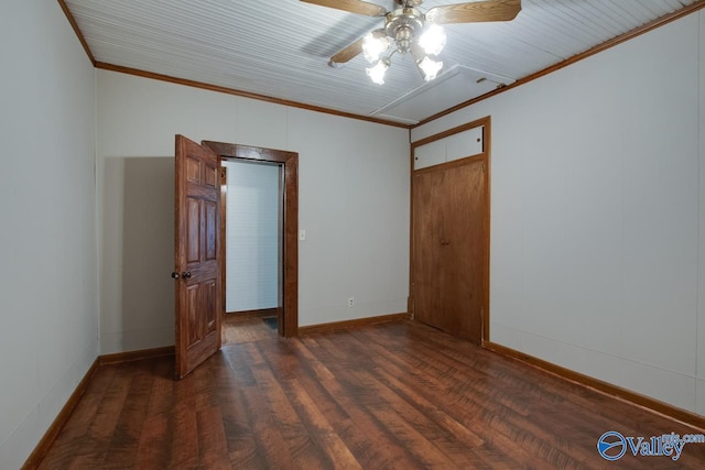 482 Mount Zion Rd, Madison, AL 35757 - spare room featuring wood finished floors, ceiling fan, and ornamental molding
