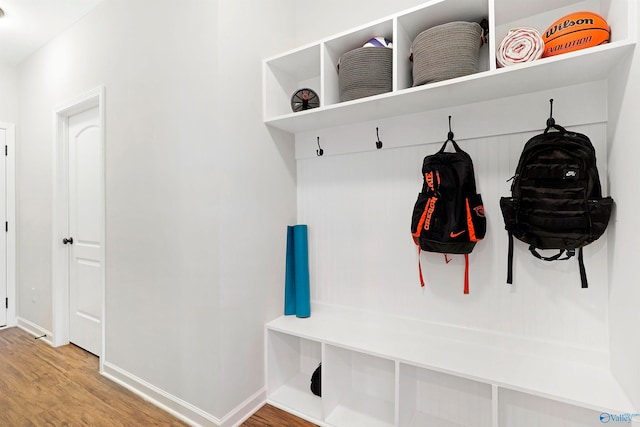 mudroom featuring hardwood / wood-style flooring