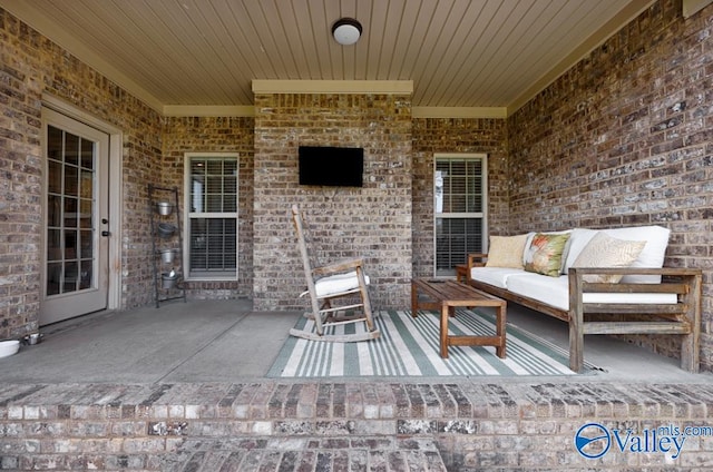 view of patio with an outdoor hangout area