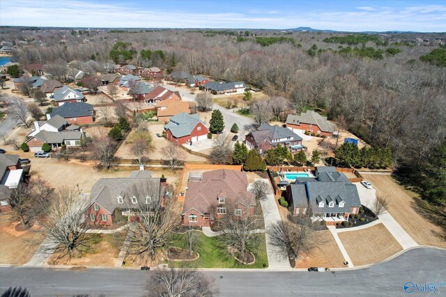 bird's eye view featuring a residential view