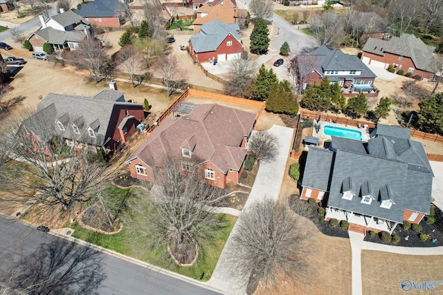 drone / aerial view with a residential view