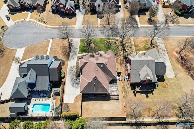 aerial view with a residential view