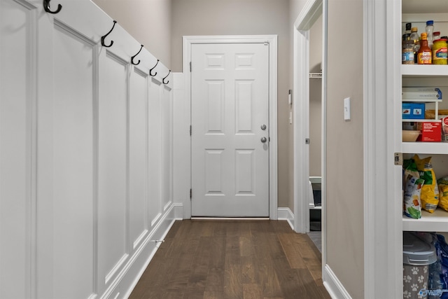 entryway featuring dark wood finished floors