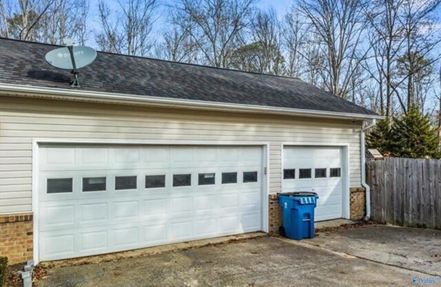 view of garage