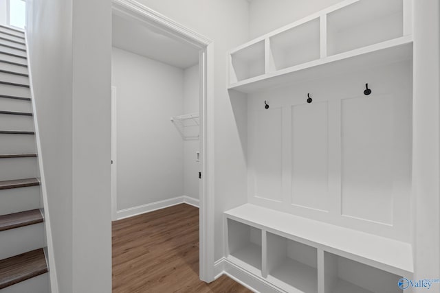 mudroom featuring hardwood / wood-style floors