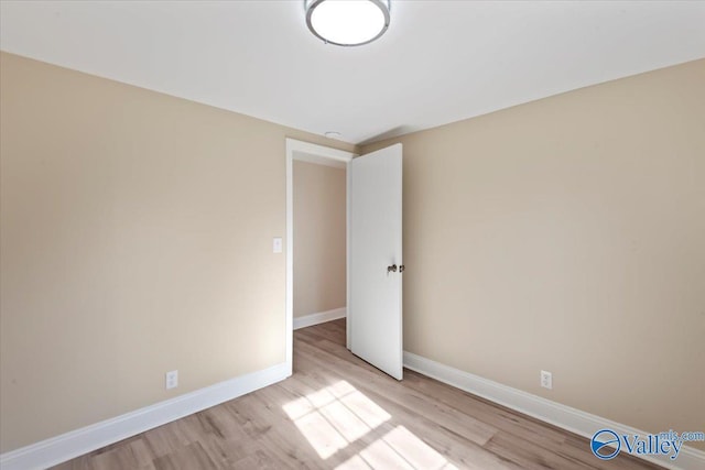 empty room featuring light wood-type flooring