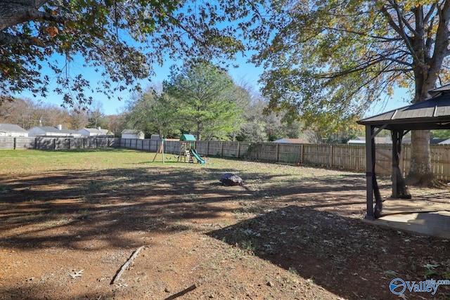 view of yard with a playground