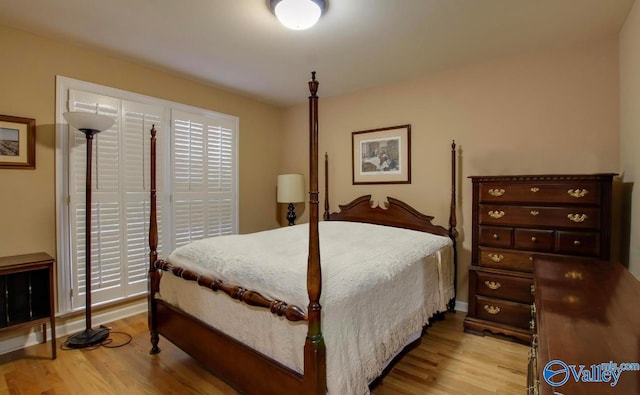 bedroom featuring light hardwood / wood-style flooring