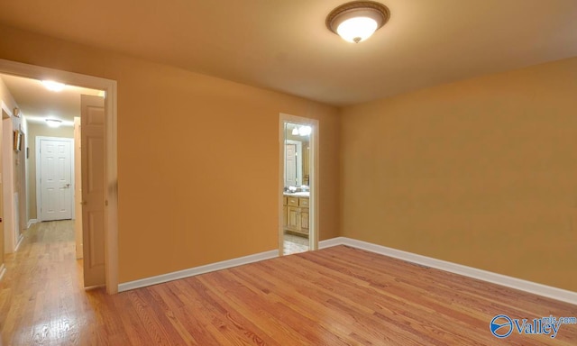 empty room featuring light wood-type flooring