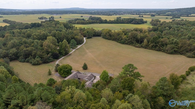 bird's eye view featuring a rural view