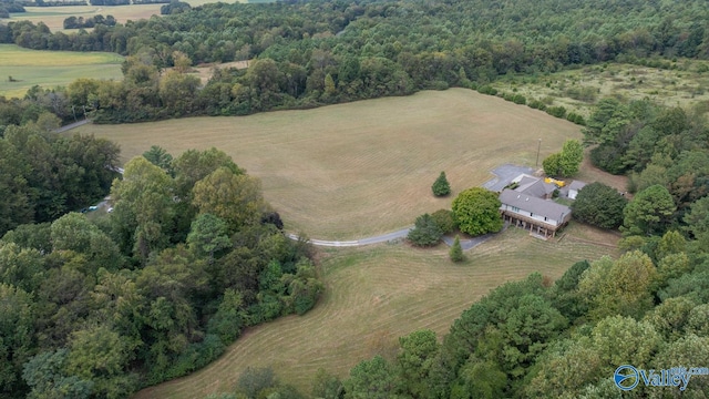 drone / aerial view with a rural view