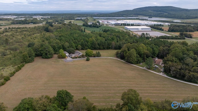 aerial view with a rural view and a mountain view