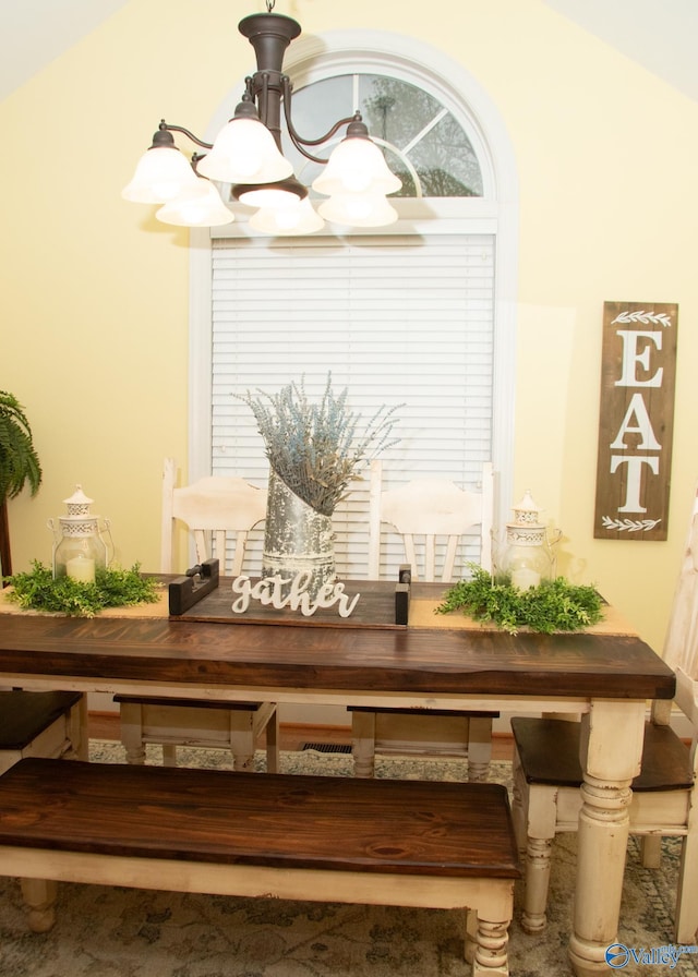 room details with an inviting chandelier