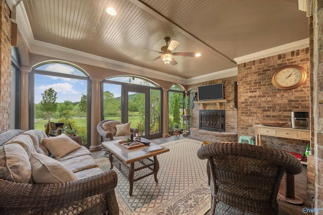 3 Mcmullen Ln, Gurley, AL 35748 - sunroom featuring french doors and crown molding