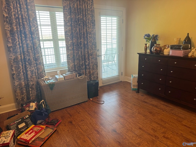 living area featuring wood-type flooring