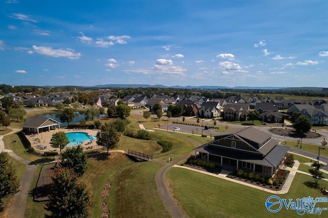 drone / aerial view featuring a residential view