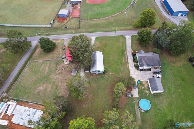 drone / aerial view with a rural view