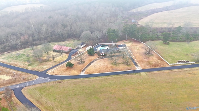 bird's eye view with a rural view