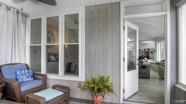 732 Bluff Dr, Rogersville, AL 35652 - sunroom / solarium featuring plenty of natural light, a ceiling fan, and vaulted ceiling