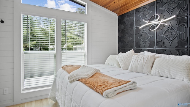 732 Bluff Dr, Rogersville, AL 35652 - bedroom featuring wooden ceiling, lofted ceiling, and wood finished floors