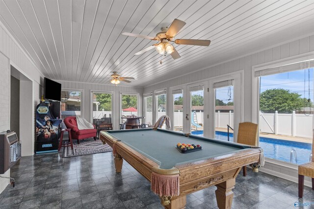 1308 Aston St, Athens, AL 35611 - rec room featuring wooden ceiling, a ceiling fan, and plenty of natural light