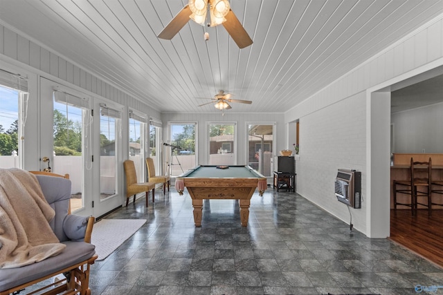 1308 Aston St, Athens, AL 35611 - recreation room with ceiling fan, heating unit, and a healthy amount of sunlight