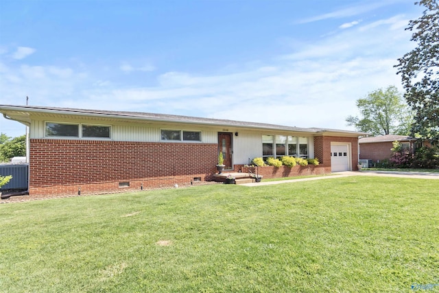 1308 Aston St, Athens, AL 35611 - single story home with central AC, a front yard, brick siding, crawl space, and an attached garage