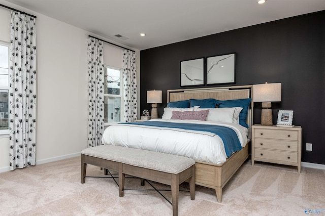 166 Mill Valley Way, New Market, AL 35761 - carpeted bedroom featuring baseboards, recessed lighting, and visible vents