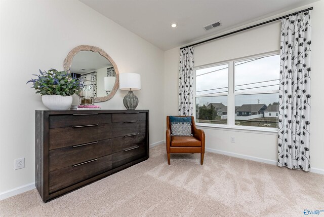 166 Mill Valley Way, New Market, AL 35761 - sitting room featuring carpet floors, baseboards, visible vents, and recessed lighting