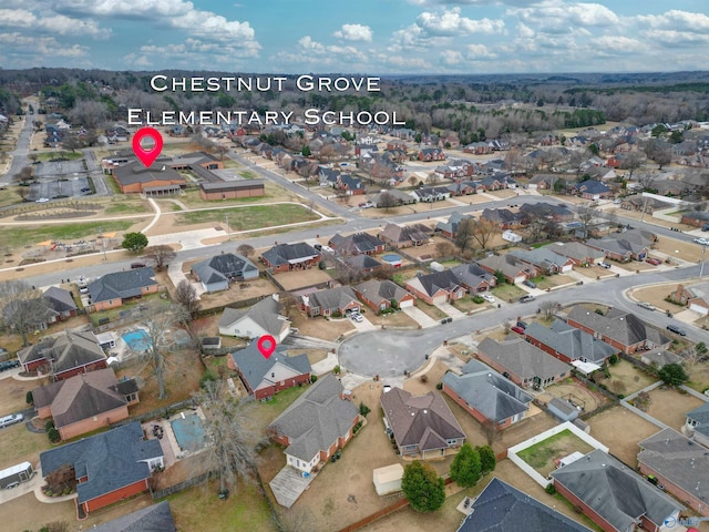 bird's eye view with a residential view