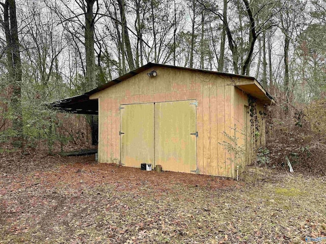 view of shed