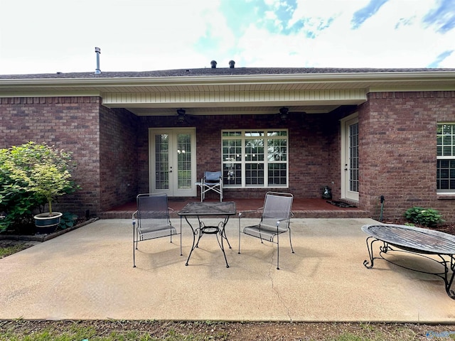 6901 Ridge Pointe Dr SE, Owens Cross Roads, AL 35763 - view of patio / terrace featuring french doors and ceiling fan