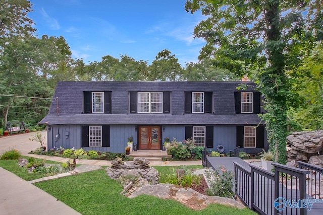 view of front of home featuring french doors