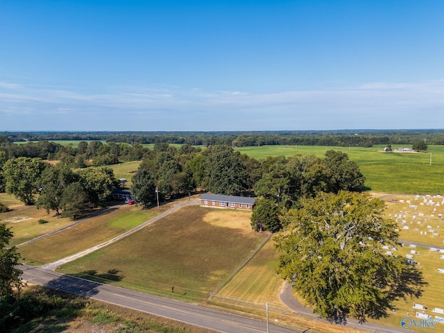 drone / aerial view with a rural view