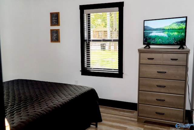 bedroom featuring light hardwood / wood-style flooring