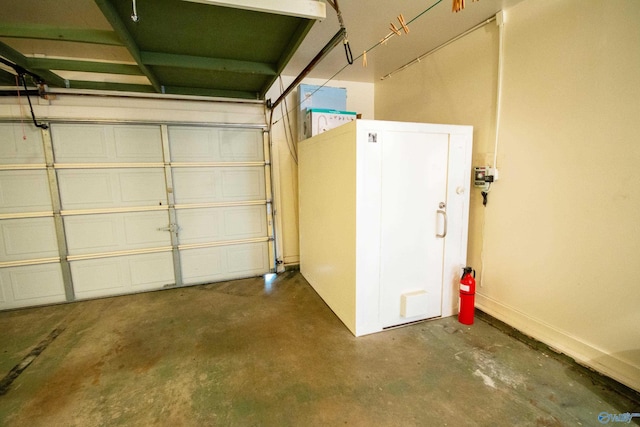 garage with baseboards