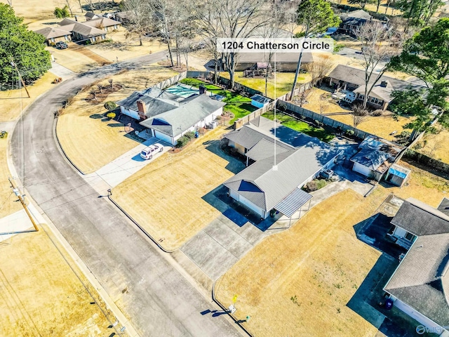 aerial view featuring a residential view