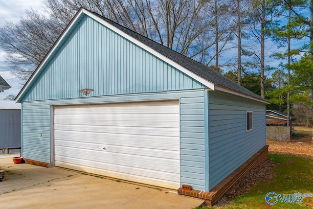 view of garage
