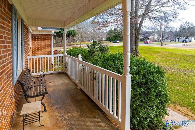 view of patio featuring covered porch