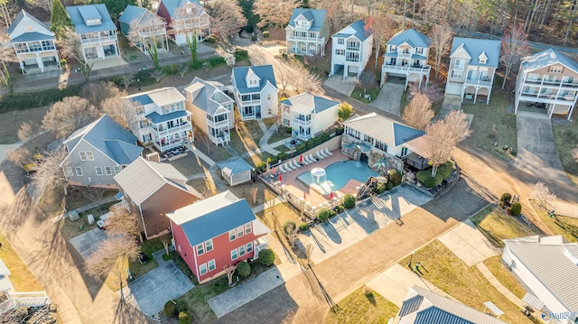 bird's eye view with a residential view