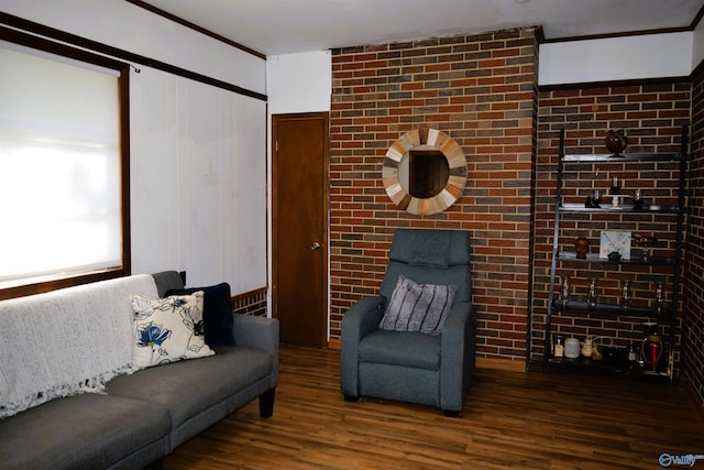 living room with wood finished floors