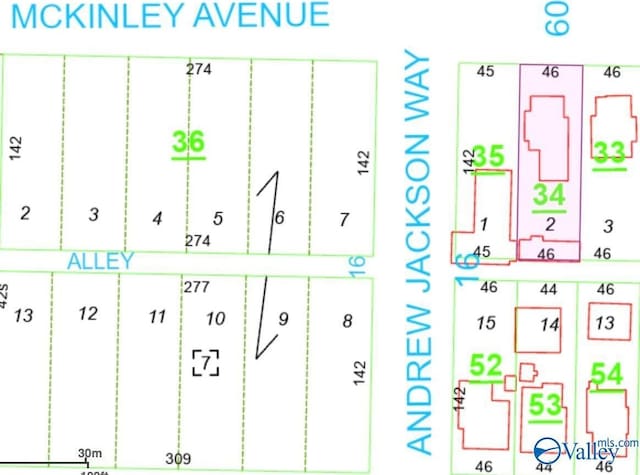 702 Mckinley Ave, Huntsville, AL 35801 - map / location with property parcel outlined