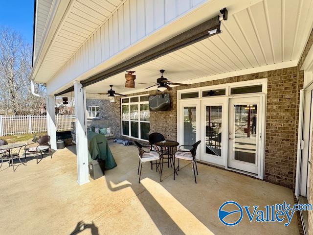 view of patio / terrace with ceiling fan