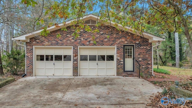 view of garage